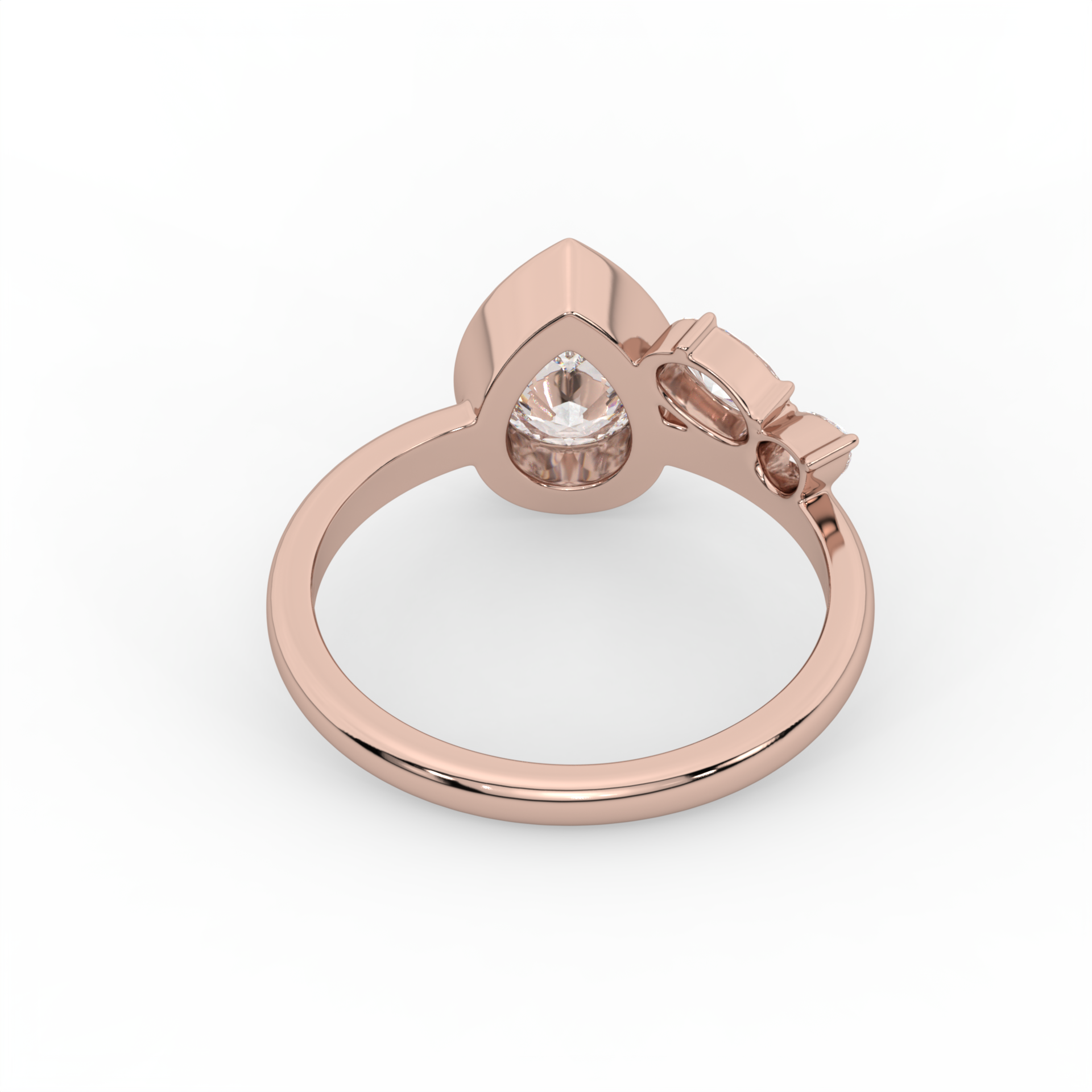 Asymmetric Pear & Oval Bezel Diamond Ring image 6