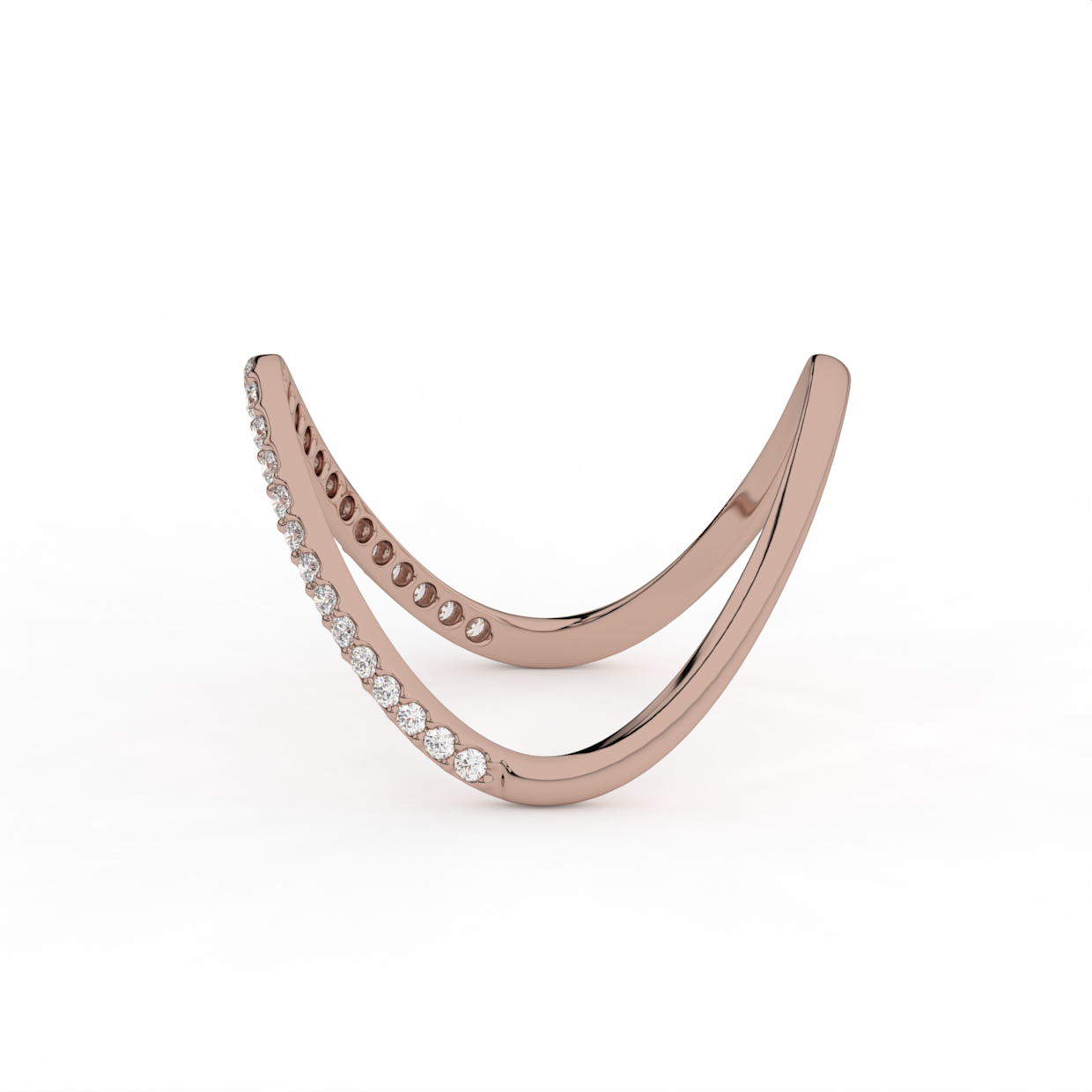 V-Shaped Pavé Diamond Chevron Ring image 6