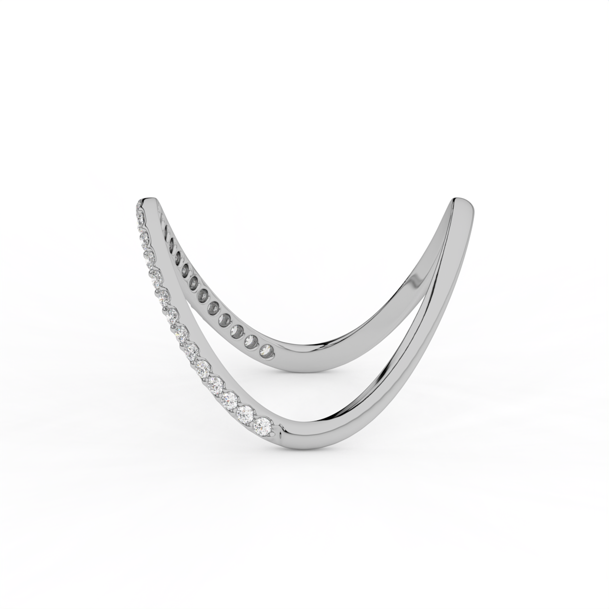 V-Shaped Pavé Diamond Chevron Ring image 9