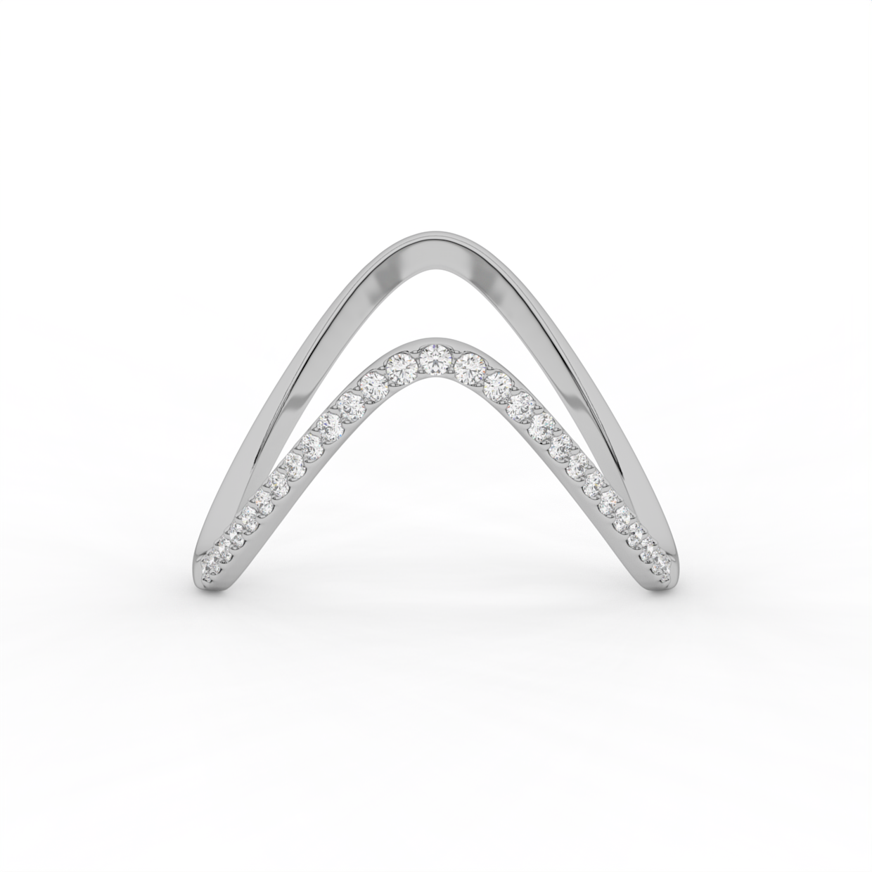 V-Shaped Pavé Diamond Chevron Ring image 8