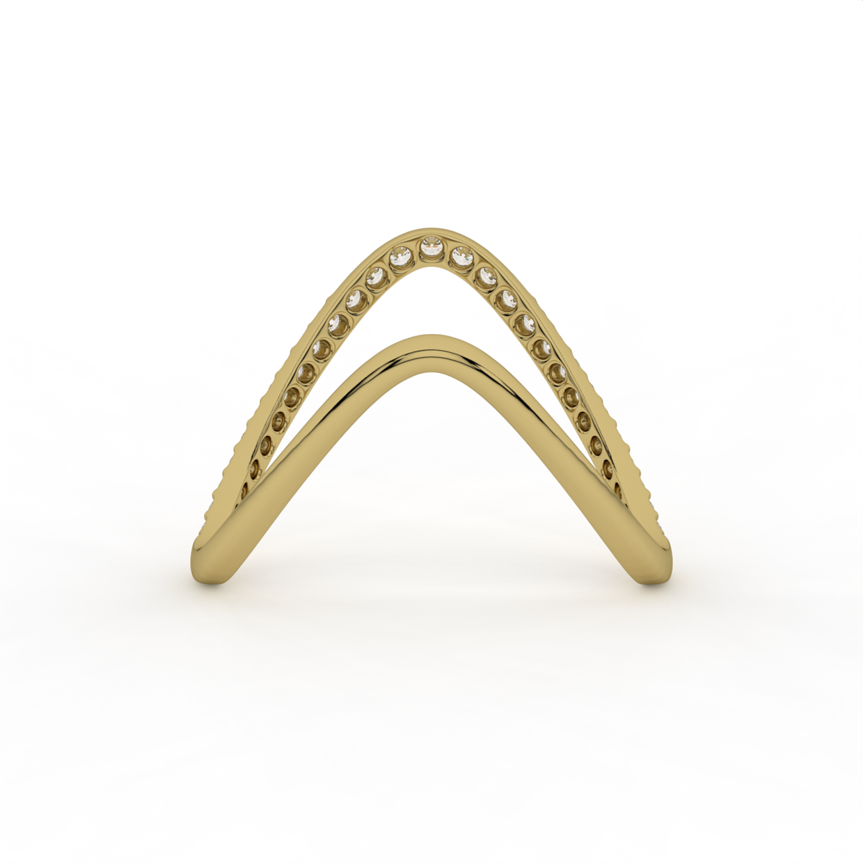 V-Shaped Pavé Diamond Chevron Ring image 4