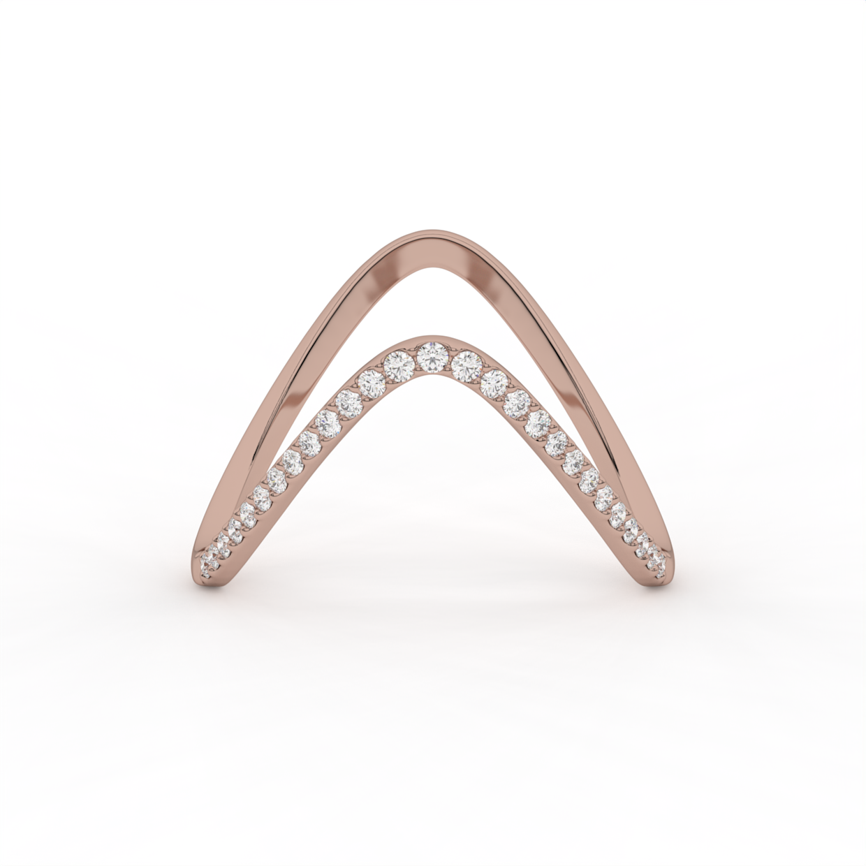 V-Shaped Pavé Diamond Chevron Ring image 5