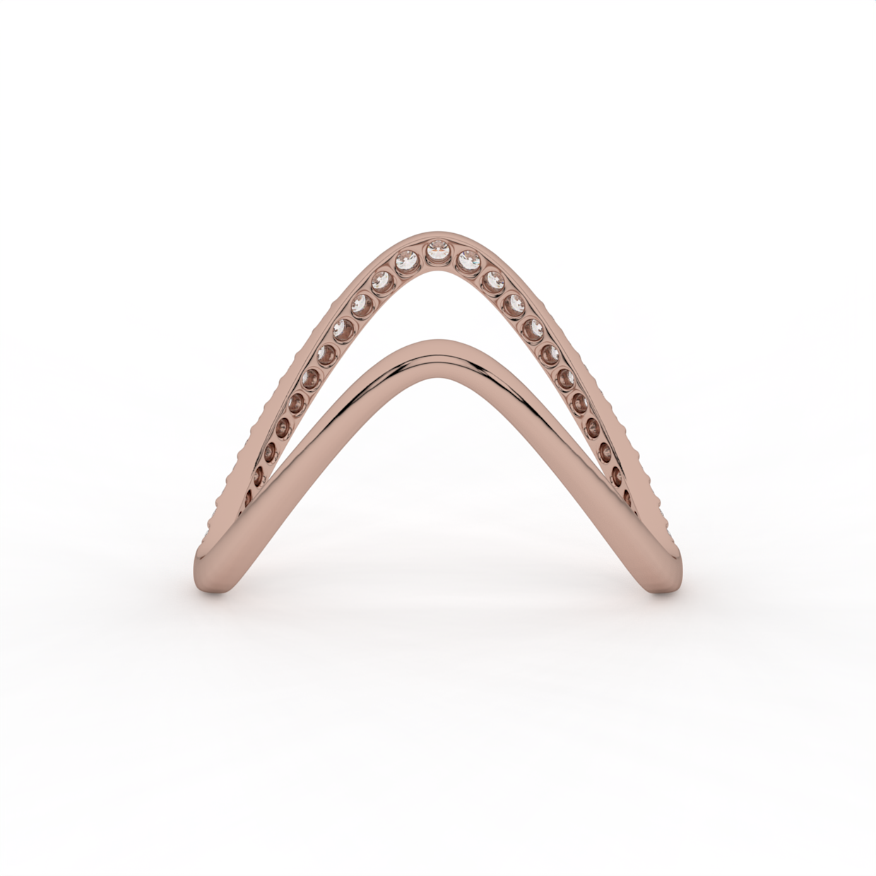 V-Shaped Pavé Diamond Chevron Ring image 7