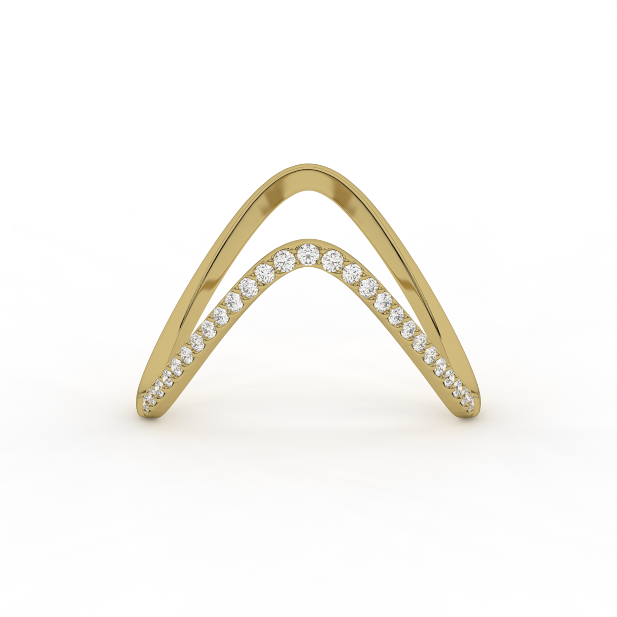 V-Shaped Pavé Diamond Chevron Ring image 1