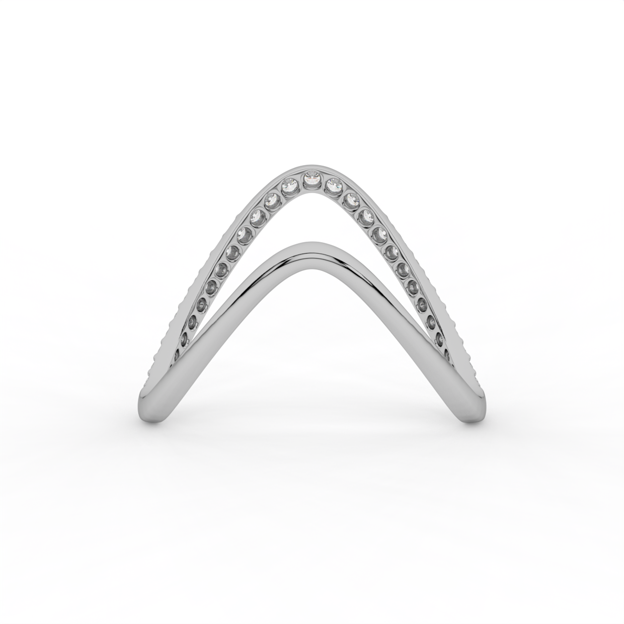 V-Shaped Pavé Diamond Chevron Ring image 10