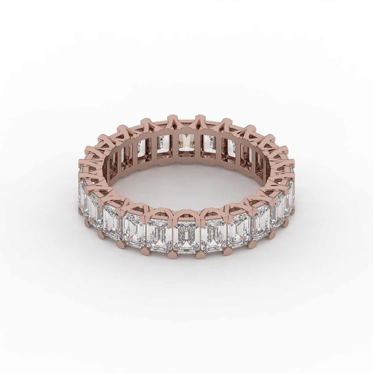 Emerald Cut Diamond Eternity Band Ring image 3