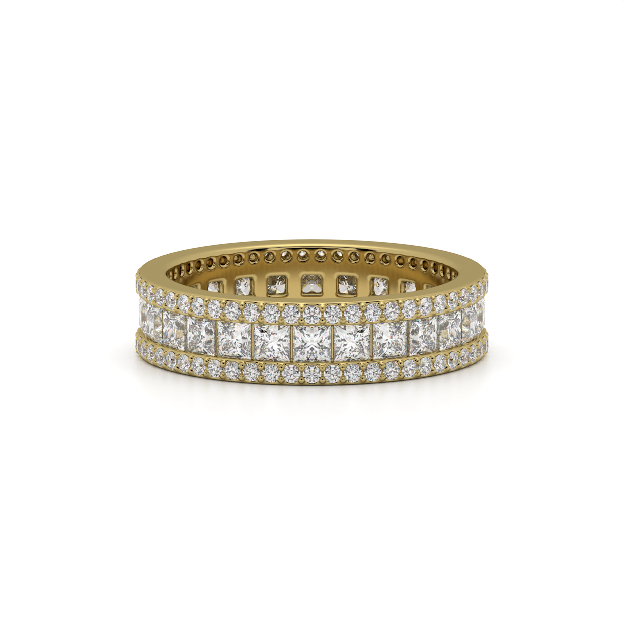 Princess Cut Diamond Triple Row Eternity Band Ring image 1