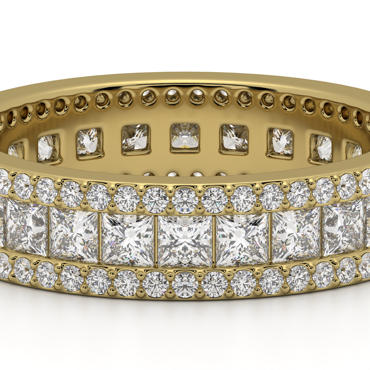 Princess Cut Diamond Triple Row Eternity Band Ring image 3