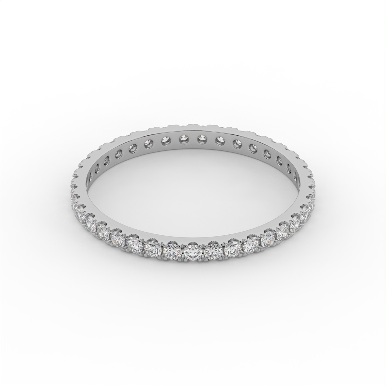 Round Diamond Pavé Eternity Band Ring image 7