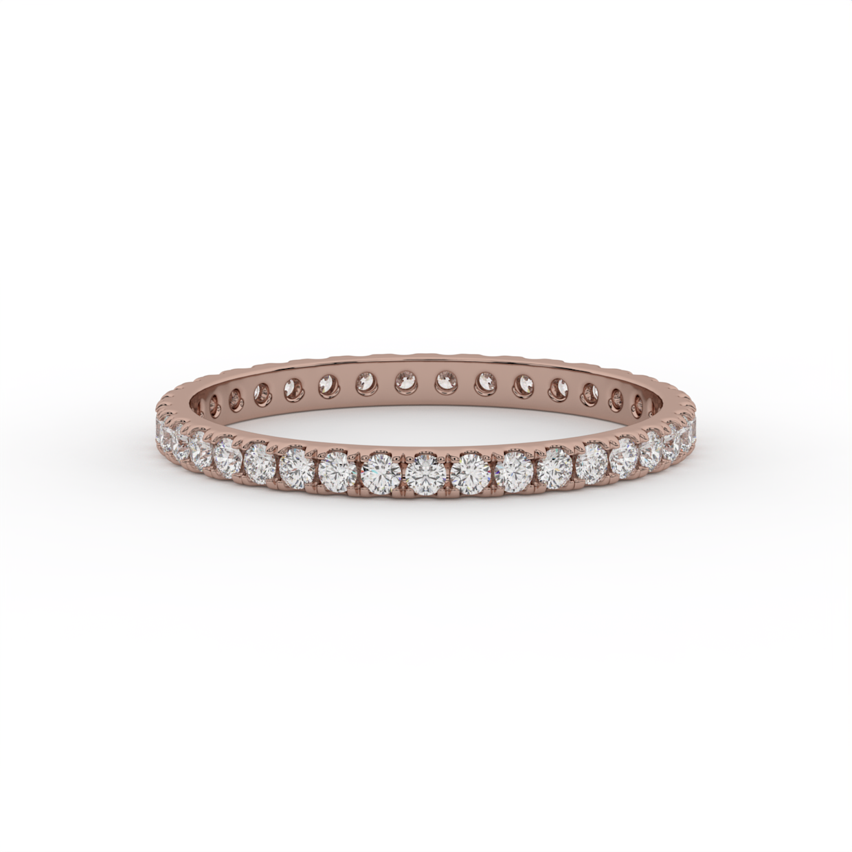Round Diamond Pavé Eternity Band Ring image 4