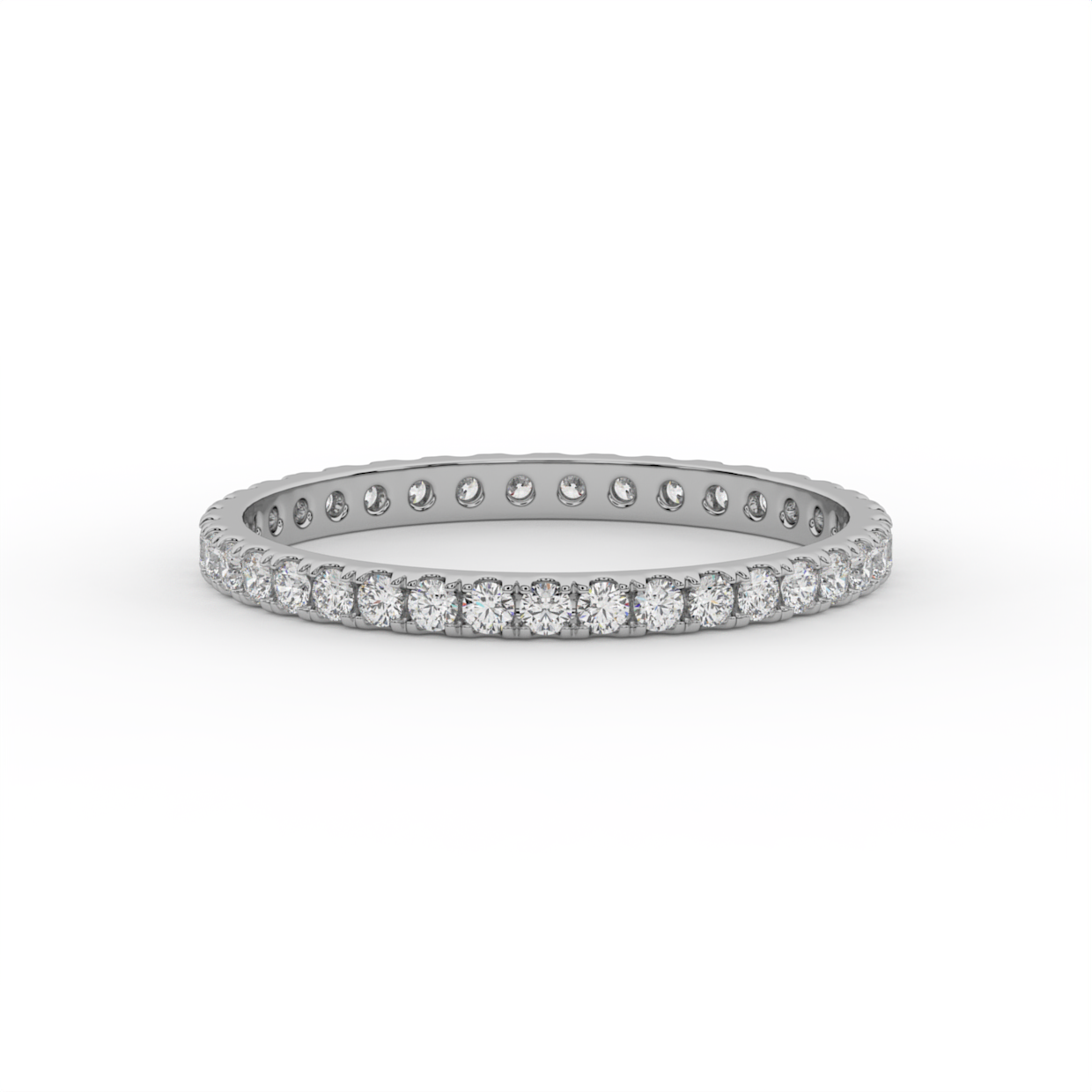 Round Diamond Pavé Eternity Band Ring image 6