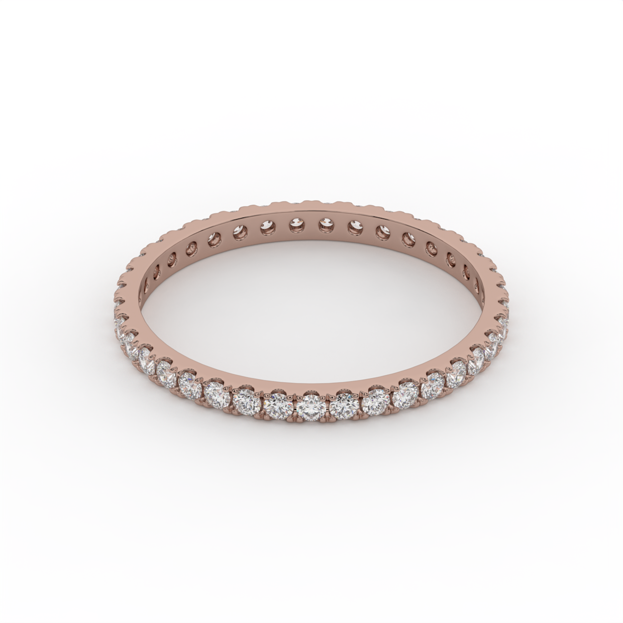 Round Diamond Pavé Eternity Band Ring image 5