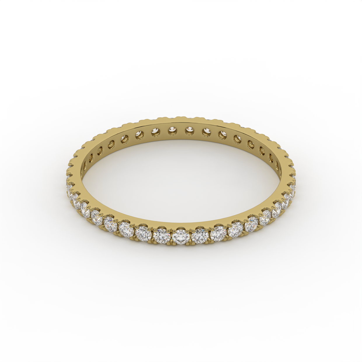 Round Diamond Pavé Eternity Band Ring image 3