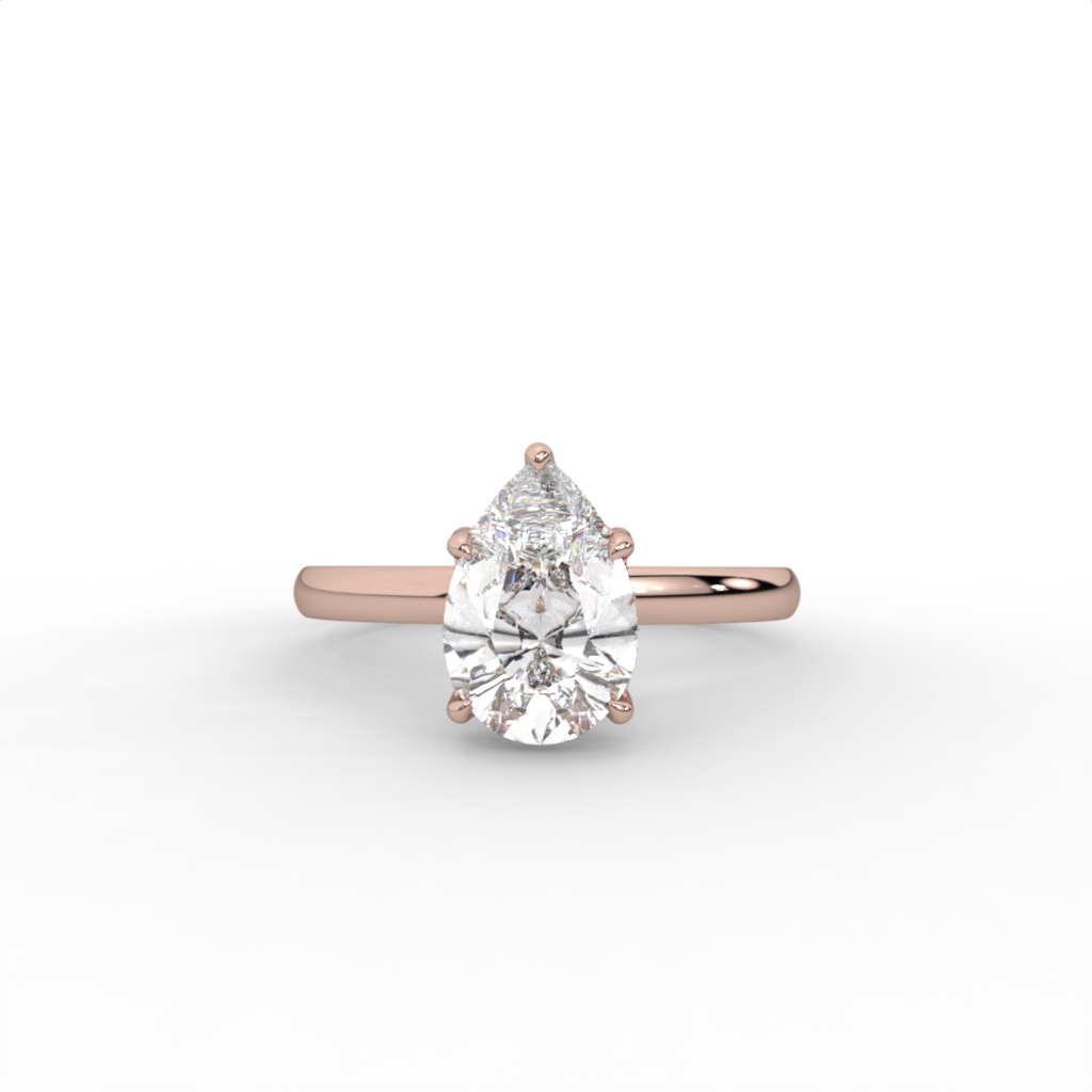 Pear Cut Diamond Solitaire Engagement Ring image 5