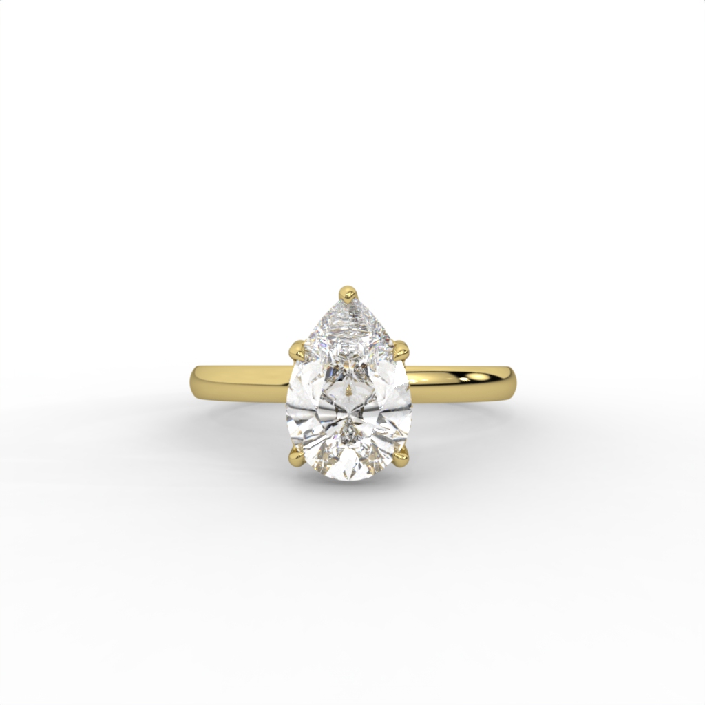 Pear Cut Diamond Solitaire Engagement Ring image 1