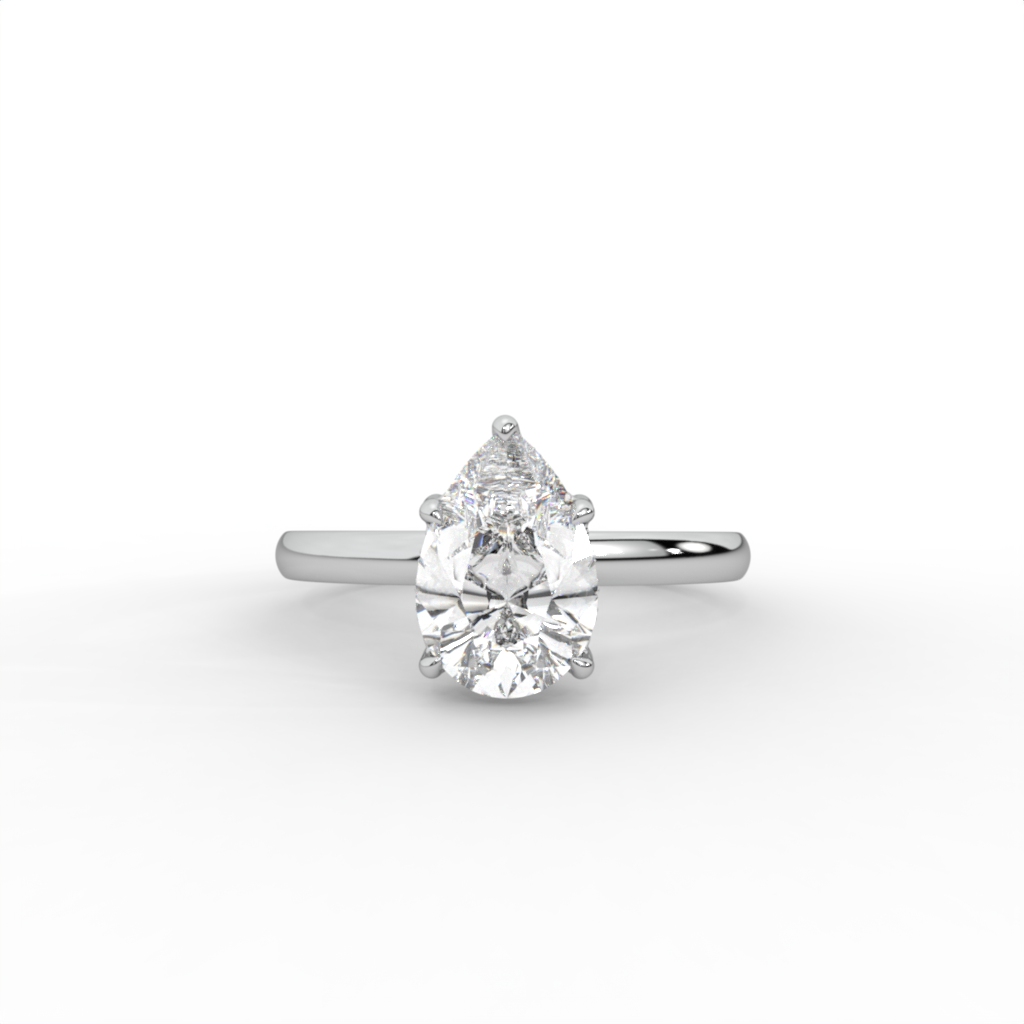 Pear Cut Diamond Solitaire Engagement Ring image 8
