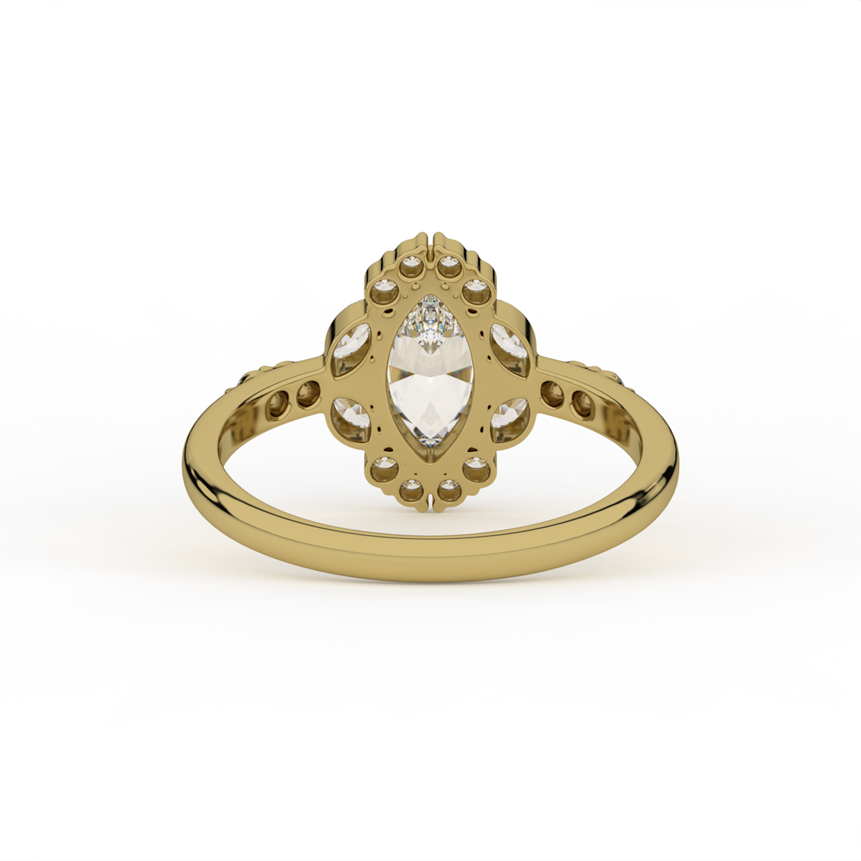 Marquise Diamond Halo Engagement Ring image 4