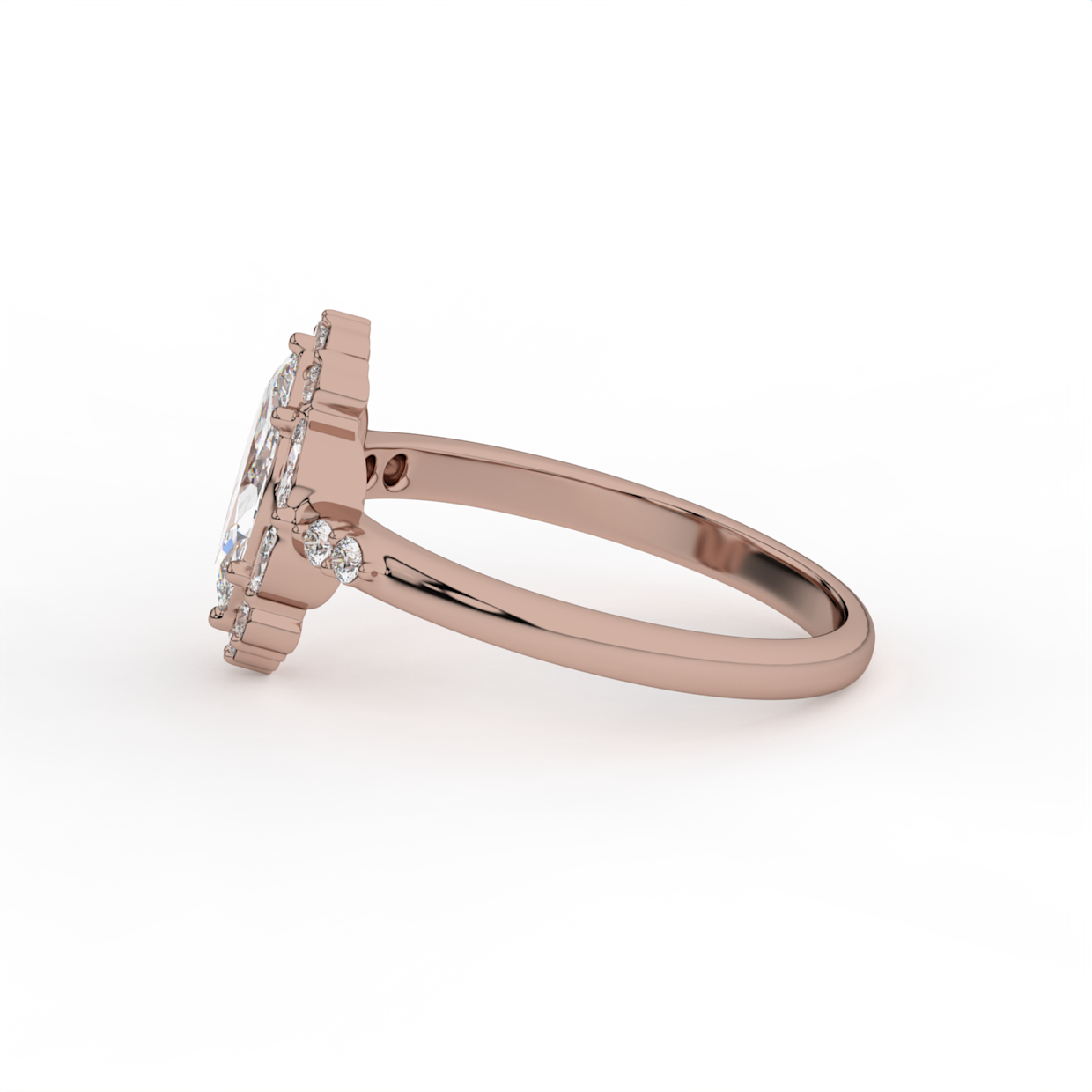 Marquise Diamond Halo Engagement Ring image 6
