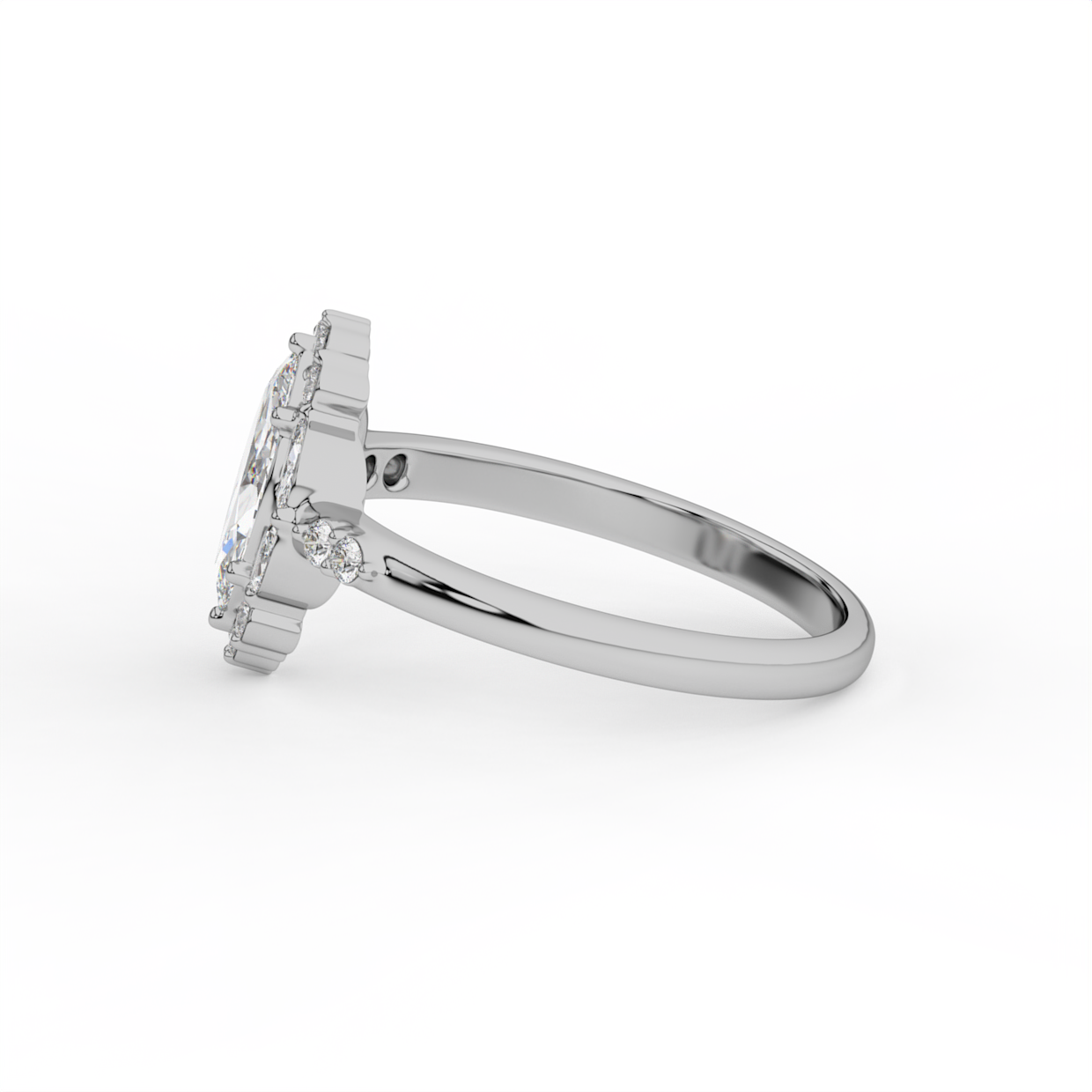 Marquise Diamond Halo Engagement Ring image 10