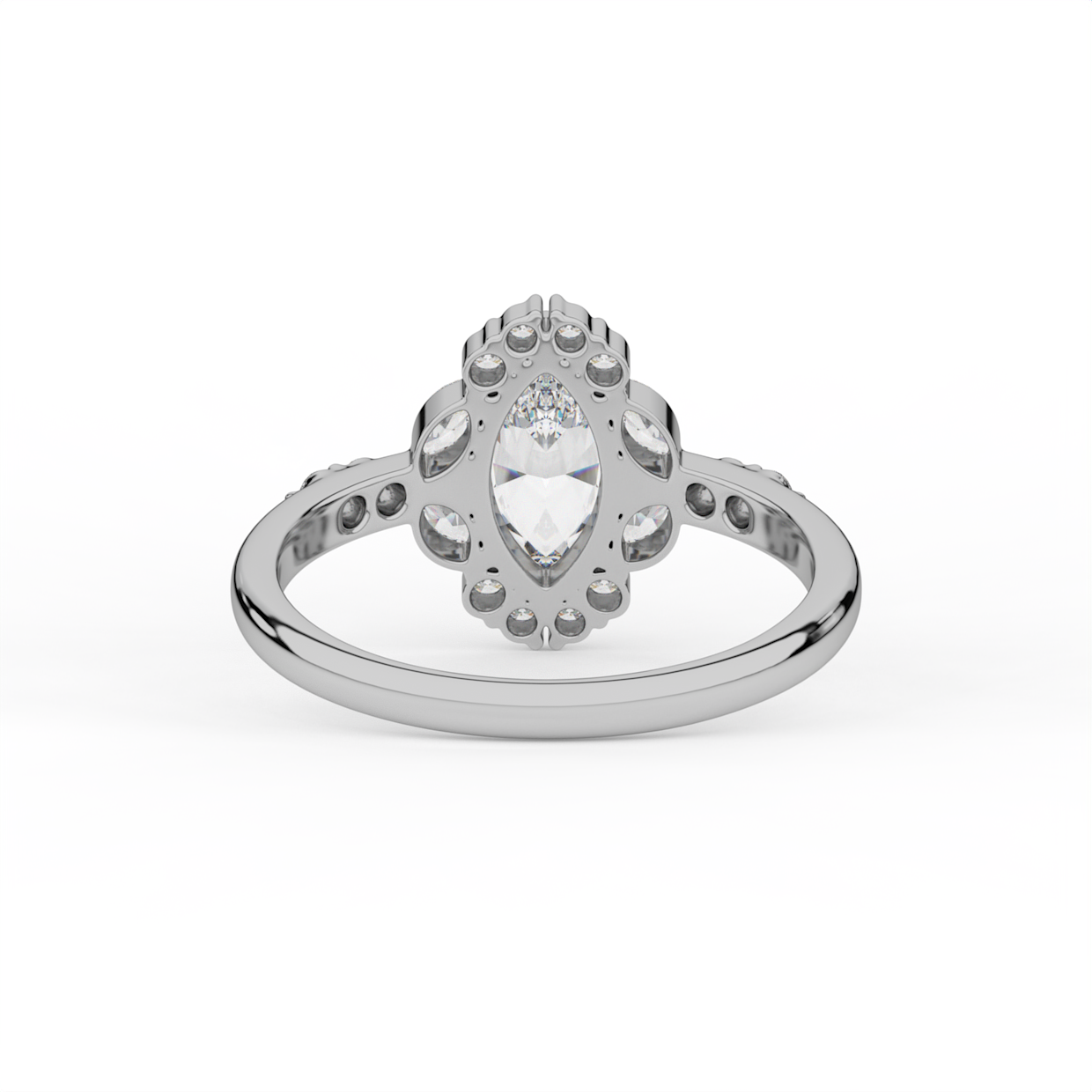 Marquise Diamond Halo Engagement Ring image 11