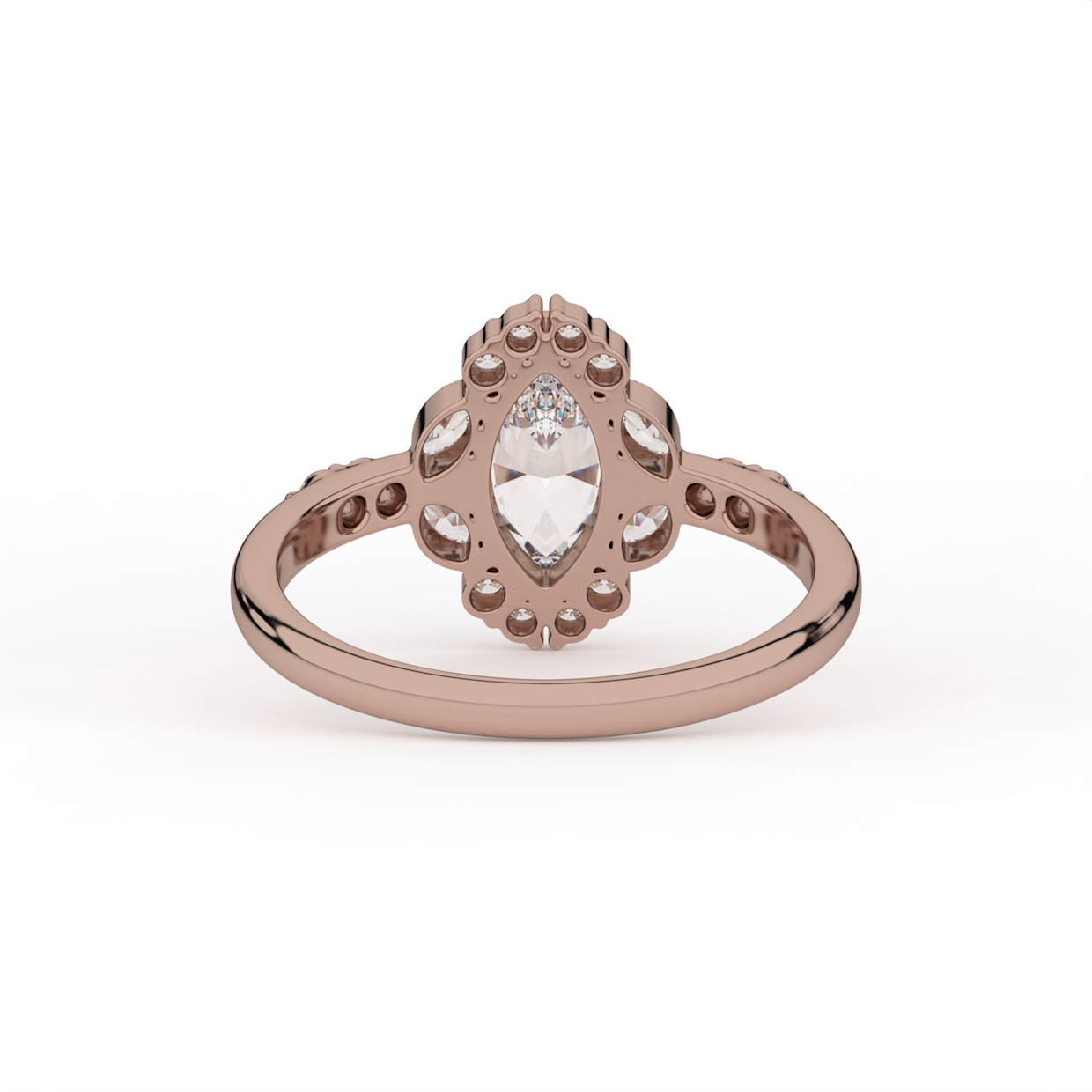 Marquise Diamond Halo Engagement Ring image 7