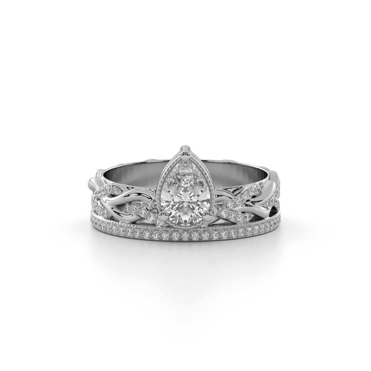 Pear Diamond Vintage Braided Engagement Ring image 8