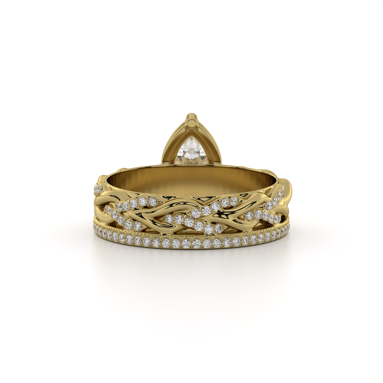 Pear Diamond Vintage Braided Engagement Ring image 4