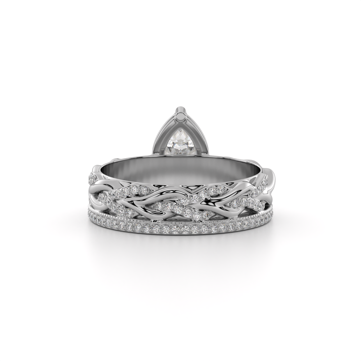 Pear Diamond Vintage Braided Engagement Ring image 10