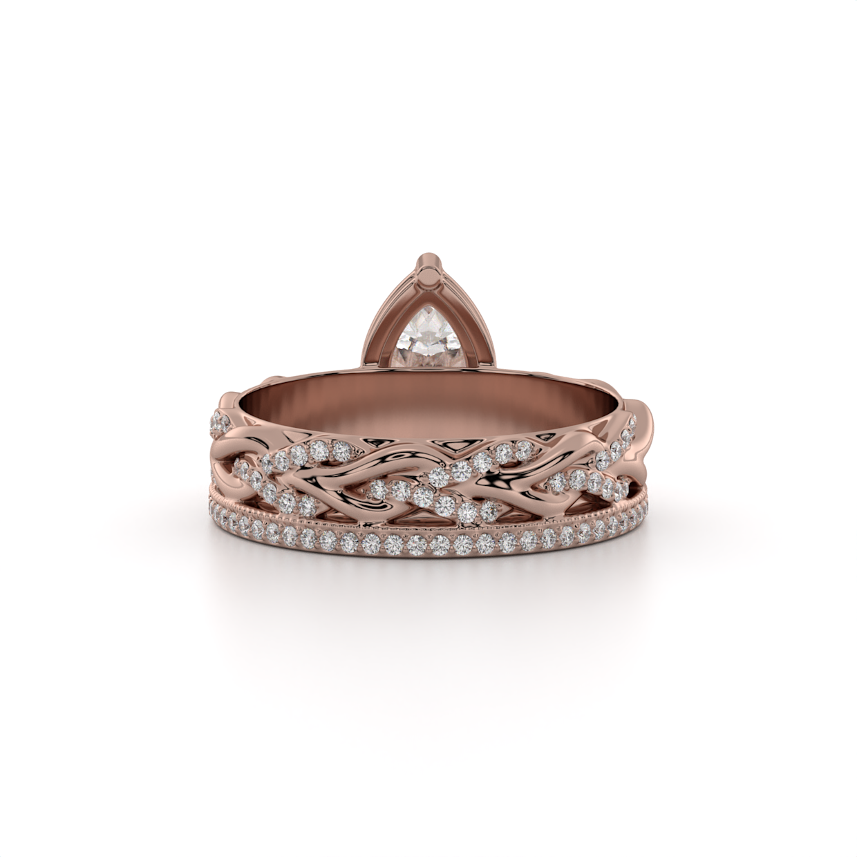 Pear Diamond Vintage Braided Engagement Ring image 7
