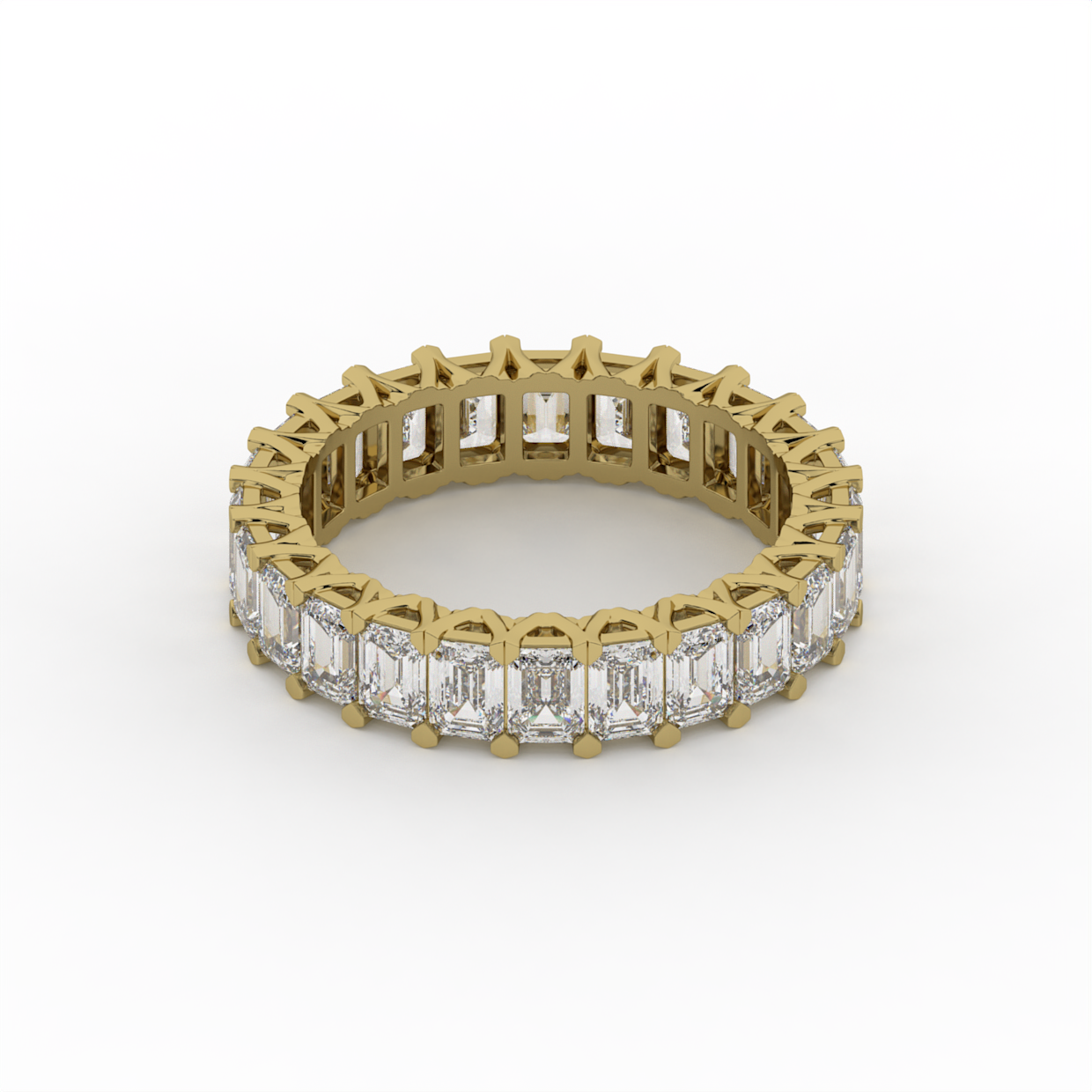 Emerald Cut Diamond Eternity Band Ring image 7